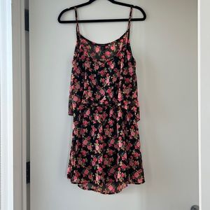 Forever 21 floral chiffon dress with back cut out Size L